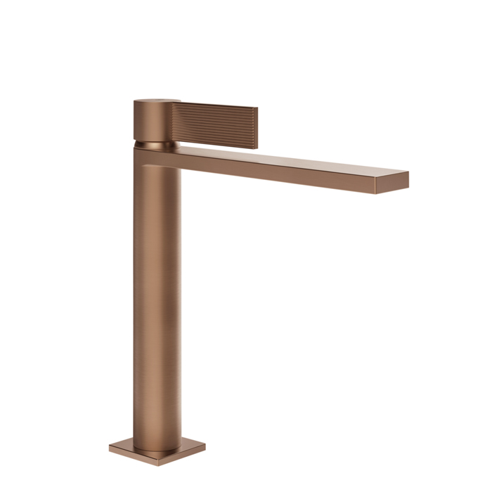 Gessi Inverso Rigato Смеситель для раковины, 1 отв, с донным клапаном "Stop&Go", цвет: Copper Brushed PVD
