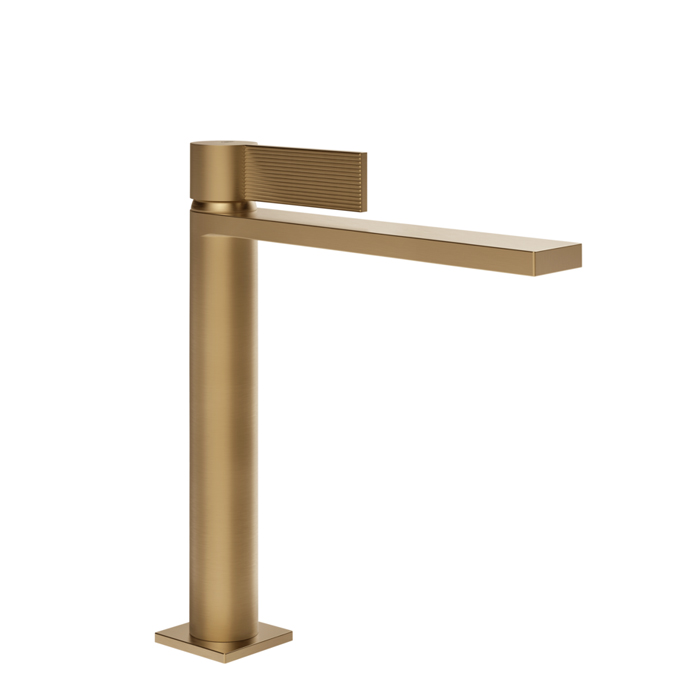 Gessi Inverso Rigato Смеситель для раковины, 1 отв, с донным клапаном "Stop&Go", цвет: Warm Bronze Br PVD