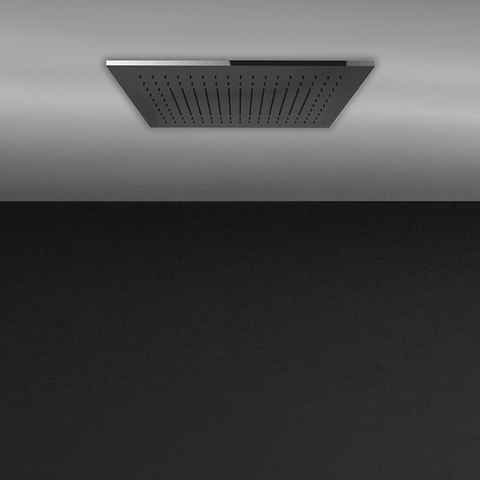 Gessi Minimali Душевая система, встраиваемая в потолок, с функцией тропический ливень/водопад/распыление, цвет: Mirror Steel