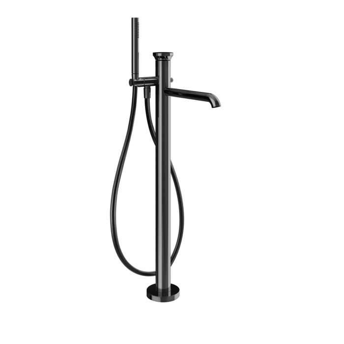 Gessi Origini Смеситель для ванны, наполньный, с ручной лейкой, в комплекте вставка, цвет: Black Metal PVD