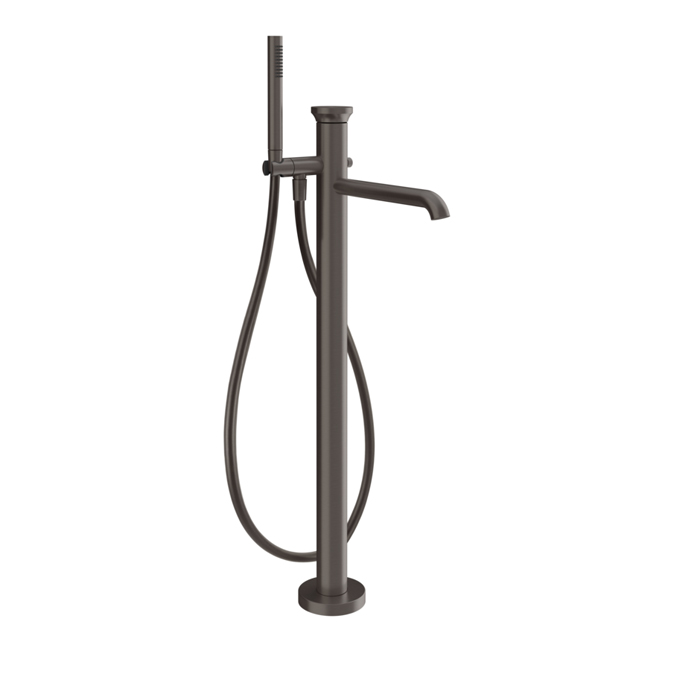 Gessi Origini Смеситель для ванны, наполньный, с ручной лейкой, в комплекте вставка, цвет: Black Metal Brushed PVD