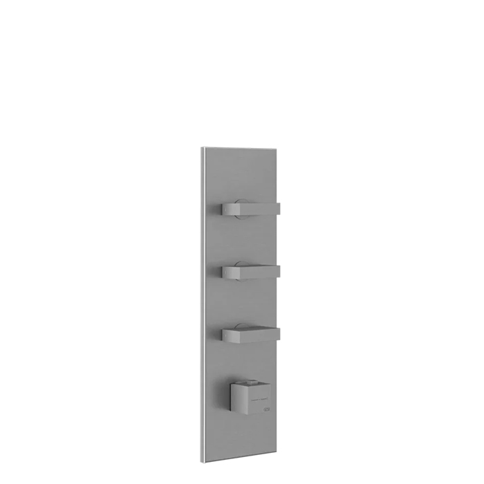 Gessi Rettangolo Встраиваемый термостатический смеситель, подключение на 3/4”, с 3мя независимыми выходами, внешняя часть, цвет: хром