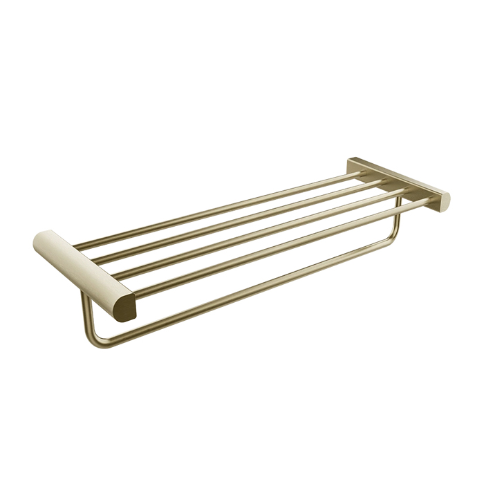 Gessi Rilievo Полка с полотенцедержателем, цвет: Brass Br. PVD
