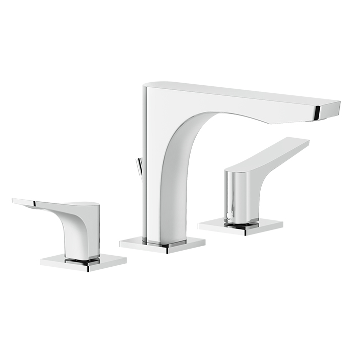 Gessi Rilievo Смеситель для раковины на 3 отв. с донным клапаном, излив, цвет: хром