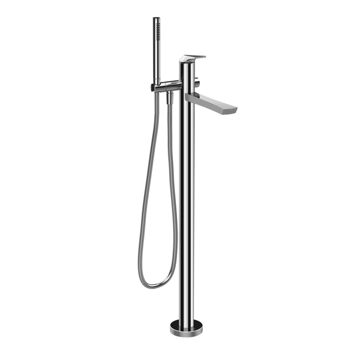 Gessi Ventaglio Внешняя часть напольного смесителя для ванны с перекл и ручным душем, цвет: хром