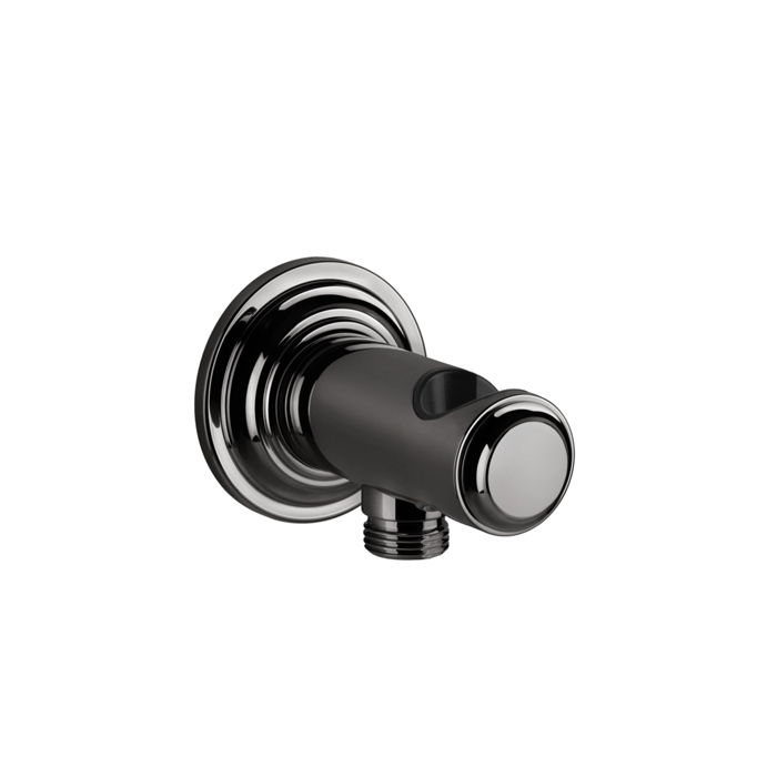Gessi Venti20 Подвод воды с держателем ручного душа, цвет: Black Metal PVD