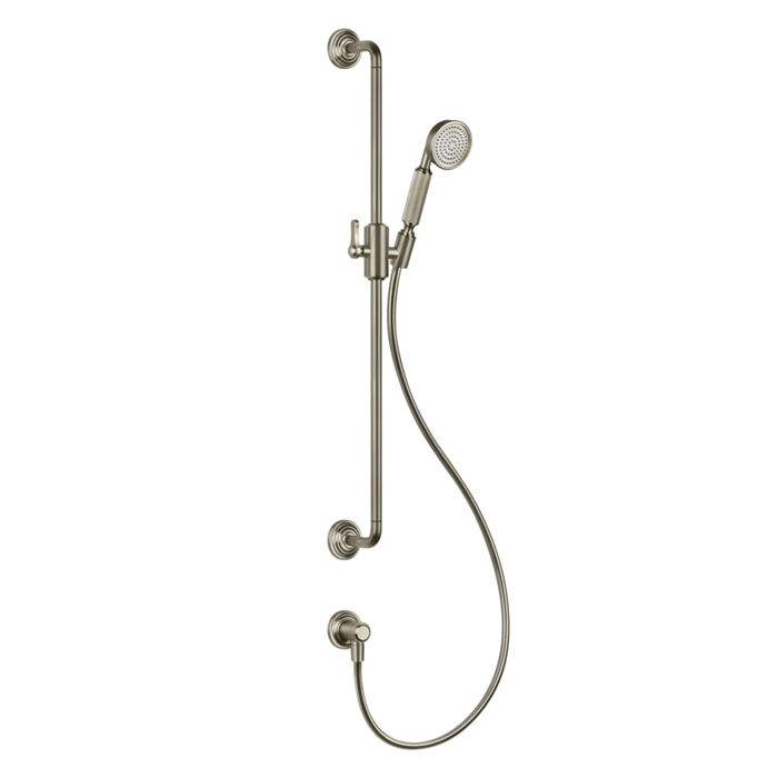 Gessi Venti20 Штанга для душа, с ручным душем, шлангом и подводом воды, цвет: Finox Brushed Nickel