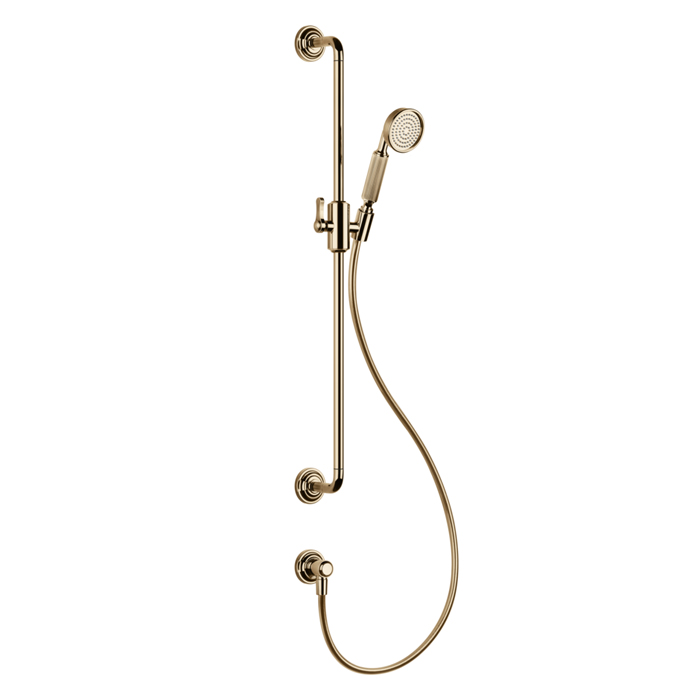 Gessi Venti20 Штанга для душа, с ручным душем, шлангом и подводом воды, цвет: Warm Bronze PVD