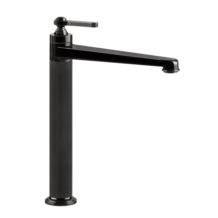 Gessi Venti20 Смеситель для раковины, на 1 отв, высокий, с донным клапаном, цвет: Black Metal PVD