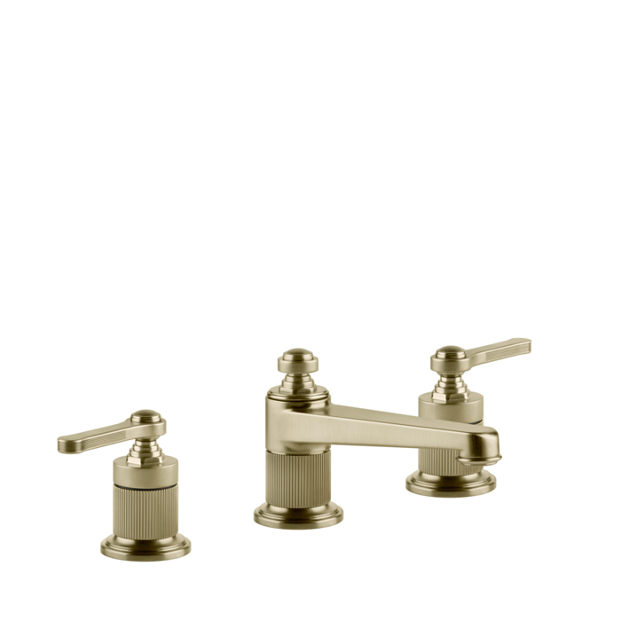 Gessi Venti20 Смеситель для раковины, на 3 отв, высота излива, с донным клапаном, цвет: Brushed Brass PVD