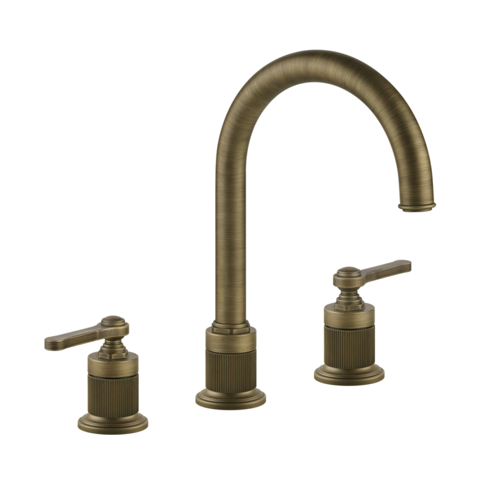 Gessi Venti20 Смеситель для раковины, на 3 отв, излив, цвет: Antique Brass