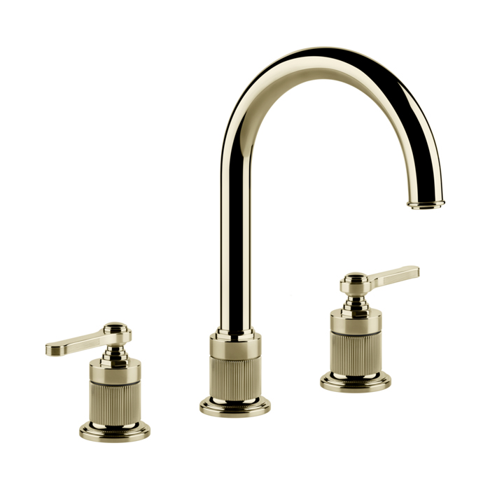 Gessi Venti20 Смеситель для раковины, на 3 отв, излив, цвет: Brass PVD