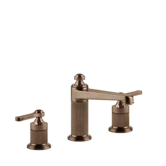 Gessi Venti20 Смеситель для раковины, на 3 отв, высота излива, с донным клапаном, цвет: Copper Brushed PVD