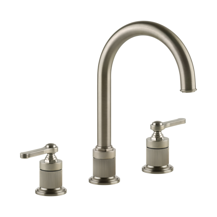 Gessi Venti20 Смеситель для раковины, на 3 отв, высота излива, с донным клапаном, цвет: Finox Brushed Nickel