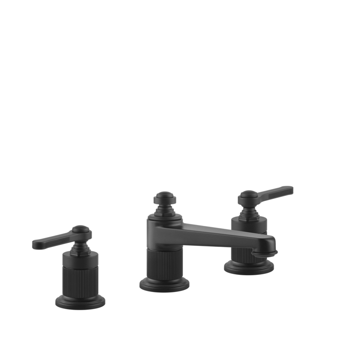 Gessi Venti20 Смеситель для раковины на 3 отверстия, высота излива, в комплекте с донным клапаном, цвет: черный матовый