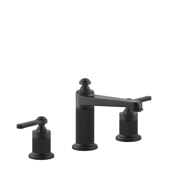 Gessi Venti20 Смеситель для раковины на 3 отверстия, высота излива, в комплекте с донным клапаном, цвет: черный
