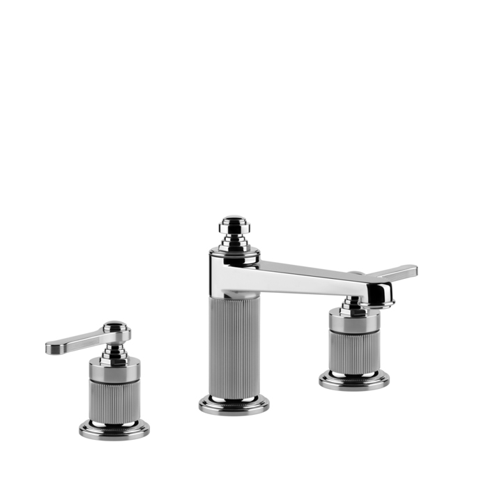 Gessi Venti20 Смеситель для раковины на 3 отверстия, высота излива, в комплекте с донным клапаном, цвет: хром