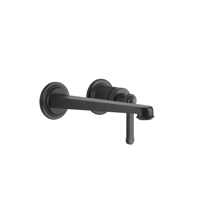 Gessi Venti20 Смеситель для раковины настенный, встраиваемый, однорычажный, излив, внешняя часть, цвет: черный матовый