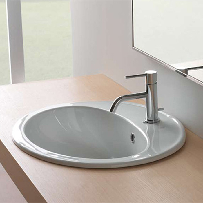 Globo Lavabi d'arredamento Раковина, встраиваемая, 1 отв, с переливом, цвет: белый