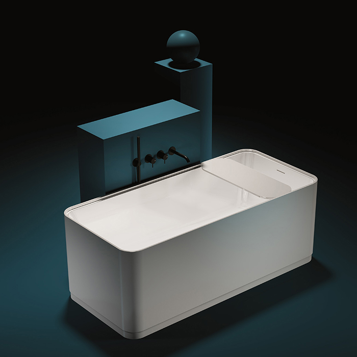 Gruppo Treesse Cross Ванна отдельностоящая, с сливом-переливом и сифоном, Solid Surface, цвет: белый матовый