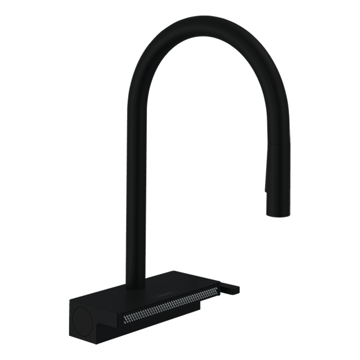 Hansgrohe Aquno Select M81 Смеситель для кухни, на 1 отв, поворотный излив, с вытяжным душем, 3jet,+каскад, sBox, цвет: хром
