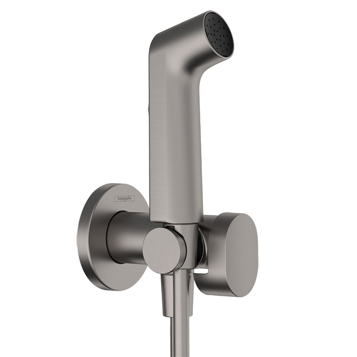 Hansgrohe Bidette E Гигиенический душ 1jet S EcoSmart+, со смесителем, с душевым держателем и шлангом, цвет: черный хром