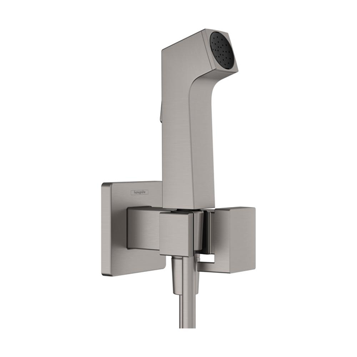 Hansgrohe Bidette Гигиенический душ со смесителем, держателем и шлангом, цвет: шлифованный черный хром