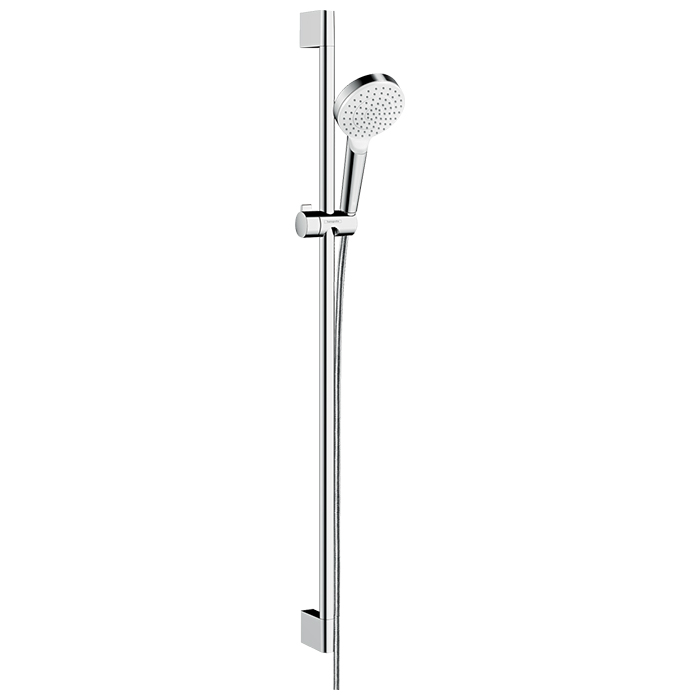 Hansgrohe Crometta Vario Unica Душевой набор: штанга, ручной душ, 1jet (Rain), EcoSmart, шланг, цвет: белый/хром