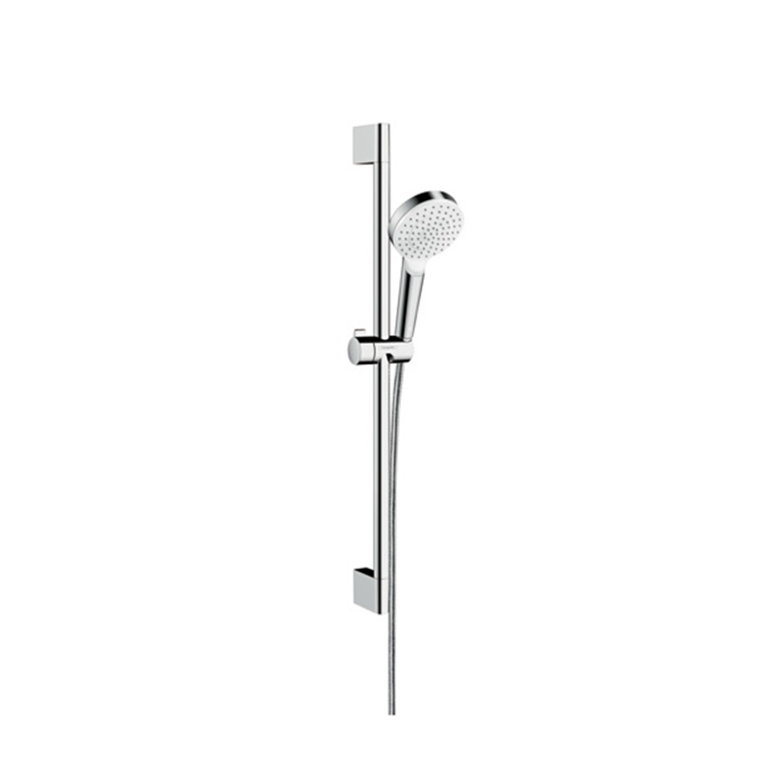 Hansgrohe Crometta Vario Unica Душевой набор: штанга, ручной душ, 1jet (Rain), EcoSmart, шланг, цвет: белый/хром