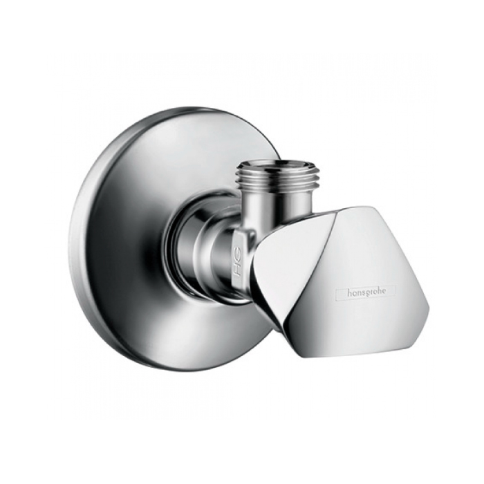 Hansgrohe E Угловой вентиль с рукояткой, подключение 1/2, отвод 3/8, цвет: хром