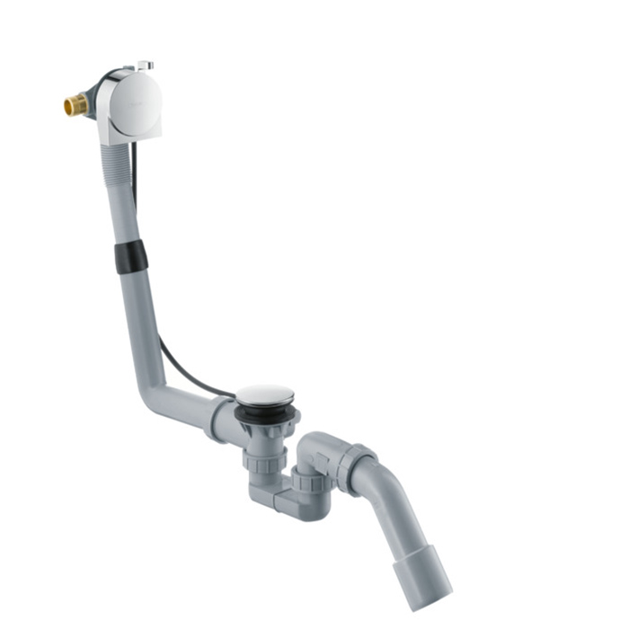 Hansgrohe Exafill S Слив-перелив для стандартных ванн, с функцией наполнения: подключение слева DN20, цвет: хром