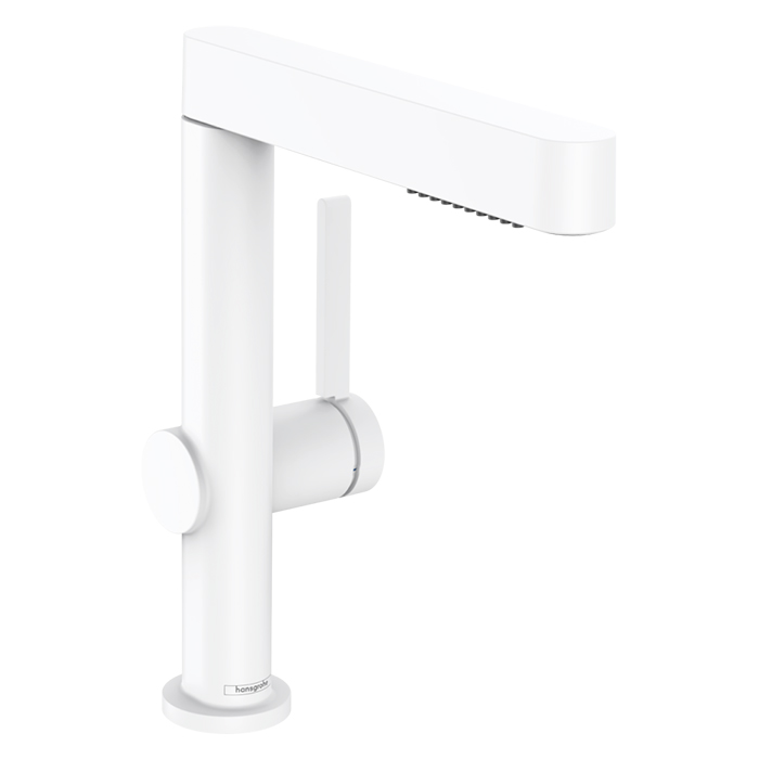 Hansgrohe Finoris Смеситель для раковины, 1 отв, с вытяжным душем 2jet, с донным клапаном Push-Open, цвет: белый матовый