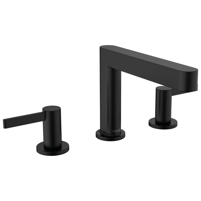Hansgrohe Finoris Смеситель для раковины, 3 отв, с донным клапаном Push-Open, цвет: черный матовый