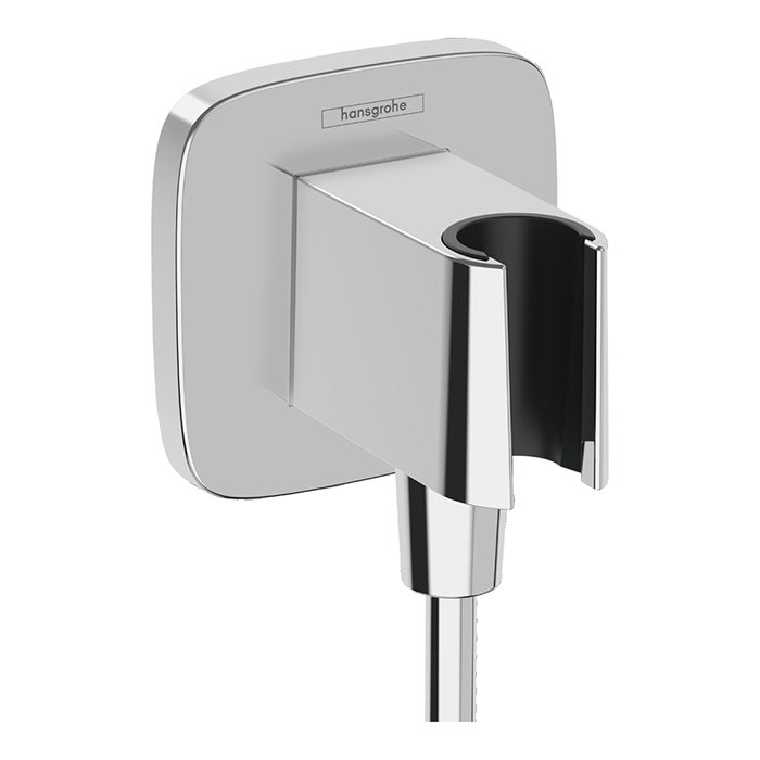 Hansgrohe FixFit Q Шланговое подсоединение с держателем ручного душа, цвет: хром