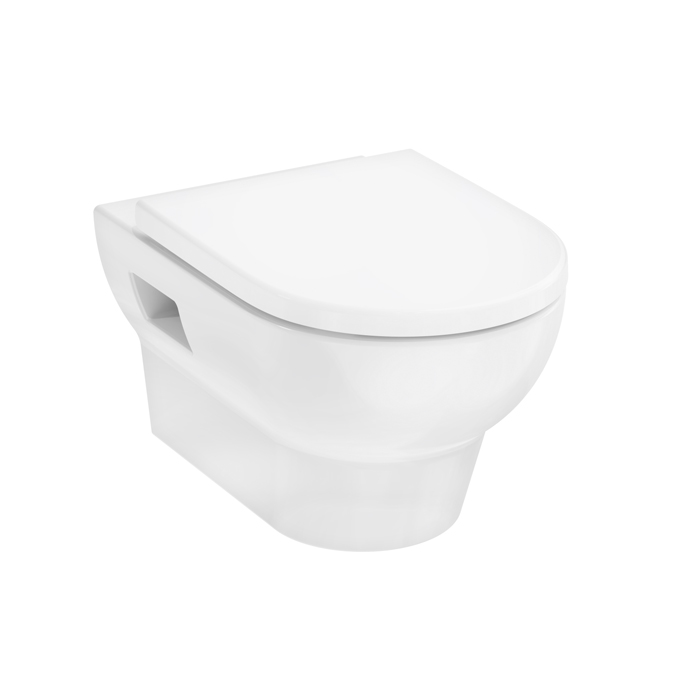Hansgrohe GladeLake S Унитаз подвесной, безободковый, с сиденьем и фиксатором крышки, цвет: белый
