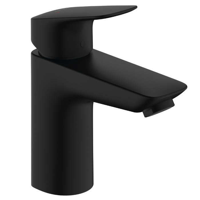 Hansgrohe Logis Смеситель для раковины, 1 отв, с донным клапаном Push-Open, цвет: черный матовый