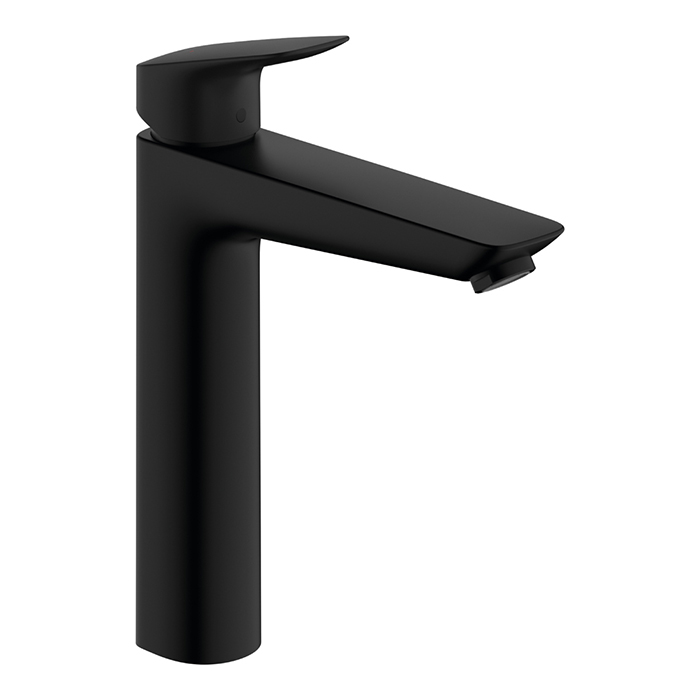 Hansgrohe Logis Смеситель для раковины, высокий, 1 отв, с донным клапаном, цвет: черный матовый