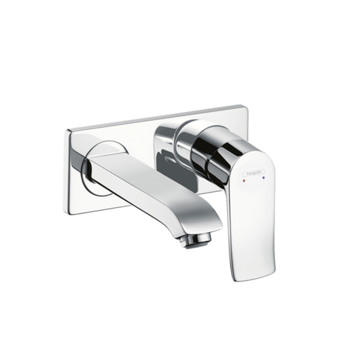 Hansgrohe Metris Настенный смеситель для раковины, однорычажный, излив:, внешняя часть, цвет: хром