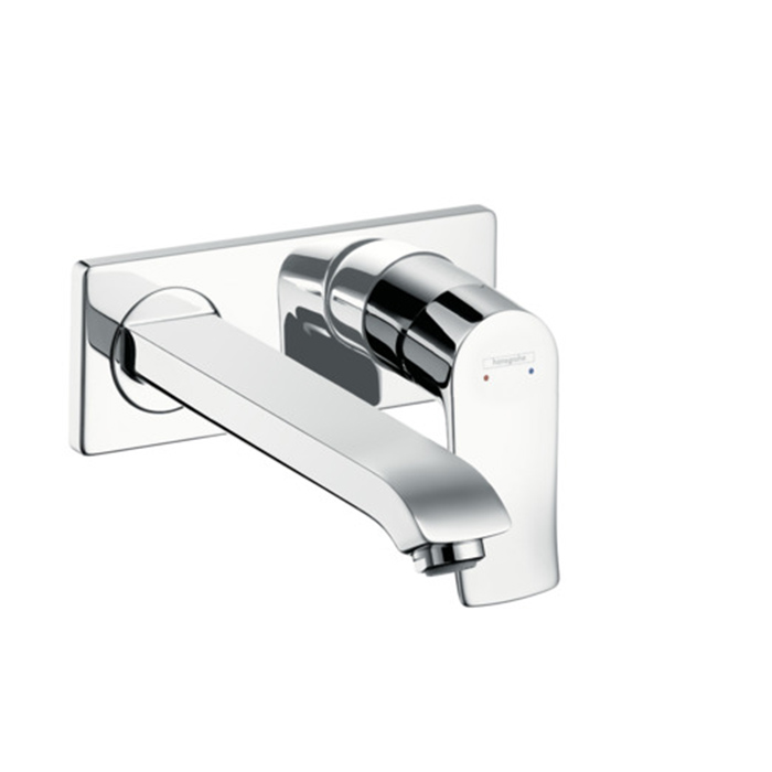 Hansgrohe Metris Настенный смеситель для раковины, однорычажный, излив:, внешняя часть, цвет: хром