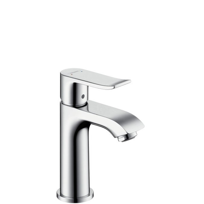 Hansgrohe Metris, Смеситель для раковины, ComfortZone, однорычажный, керамический узел смешивания, крепление рукоятки Boltic, ограничитель температуры воды, расход воды до 5 л/мин, аэратор QuickClean, с донным клапаном, Цвет: Хром
