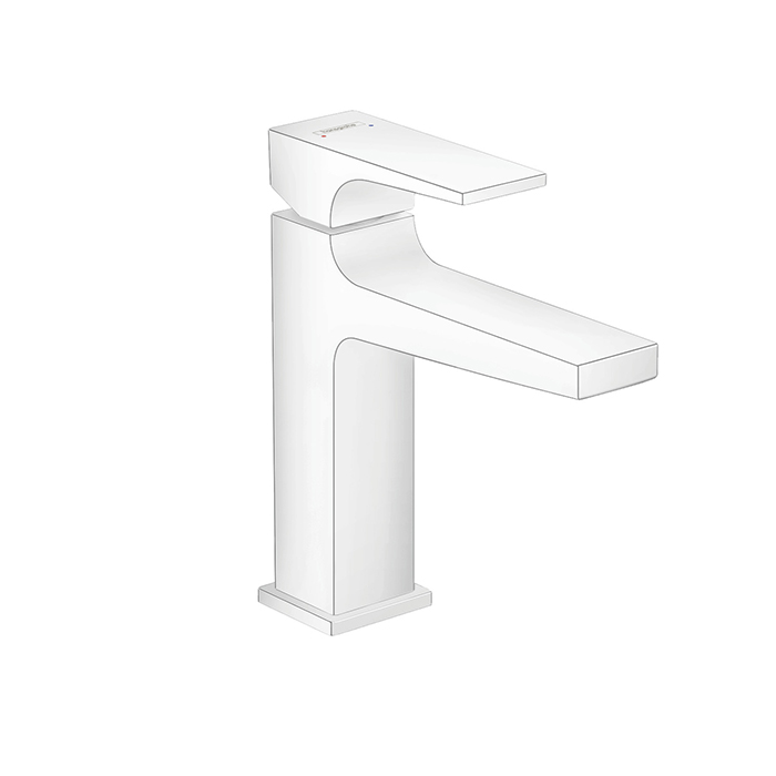 Hansgrohe Metropol Смеситель для раковины 110, на 1 отв, с донным клапаном, излив, цвет: белый матовый
