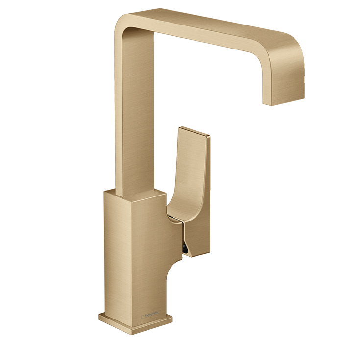 Hansgrohe Metropol Смеситель для раковины, на 1 отв, с донным клапаном, излив:, цвет: шлифованная бронза