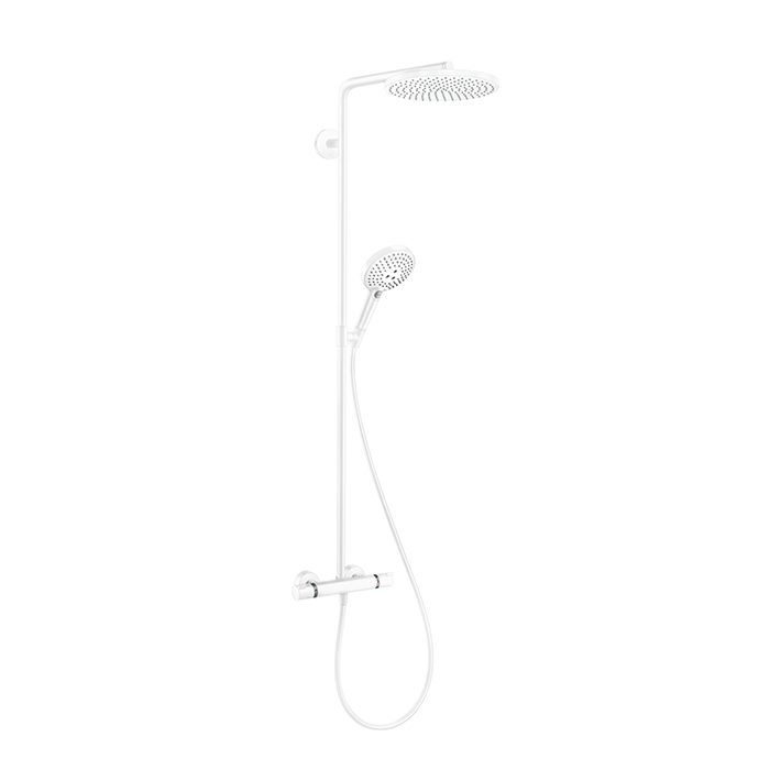 Hansgrohe Raindance Душевая стойка с термостатом 1jet (верхний душ, ручной душ с держателем), цвет: белый матовый