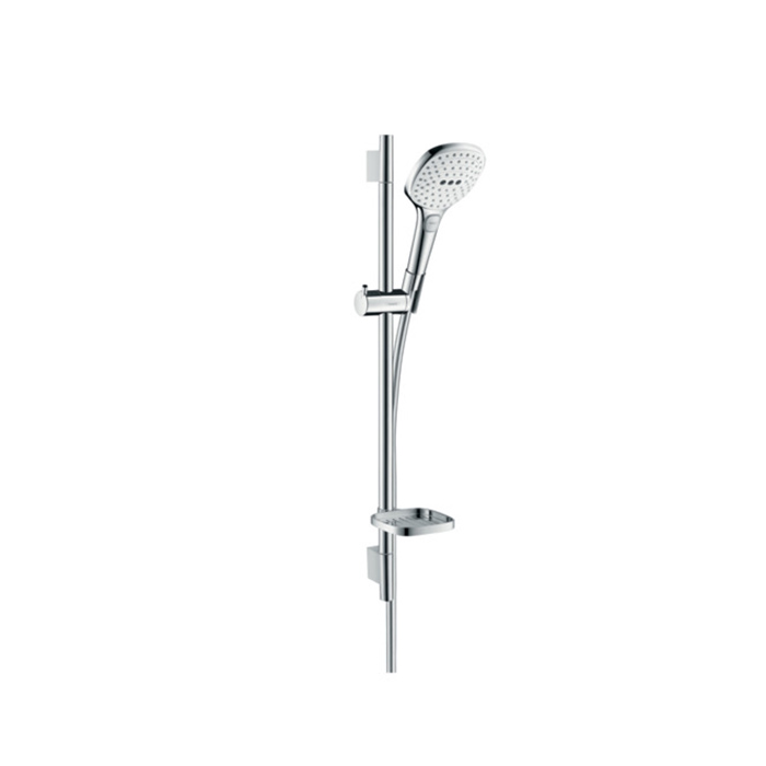 Hansgrohe Raindance Select E Душевой набор: штанга, ручной душ 120, 3jet (Rain, RainAir, WhirlAir), EcoSmart, мыльница, шланг, цвет: белый/хром