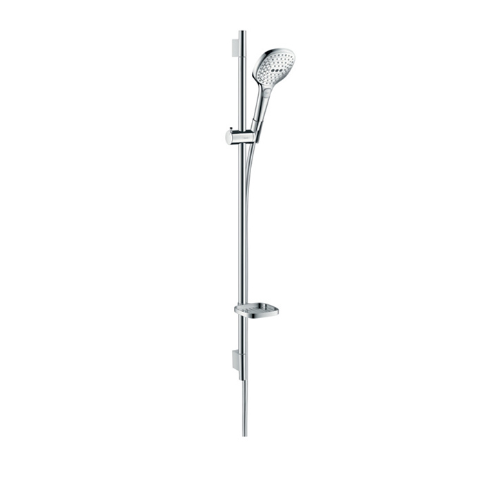 Hansgrohe Raindance Select E Душевой набор: штанга, ручной душ 120, 3jet (Rain, RainAir, WhirlAir), EcoSmart, мыльница, шланг, цвет: белый/хром