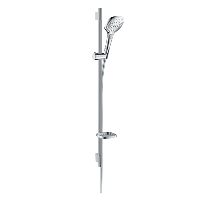 Hansgrohe Raindance Select E Душевой набор: штанга, ручной душ 120, 3jet (Rain, RainAir, WhirlAir), EcoSmart, мыльница, шланг, цвет: хром