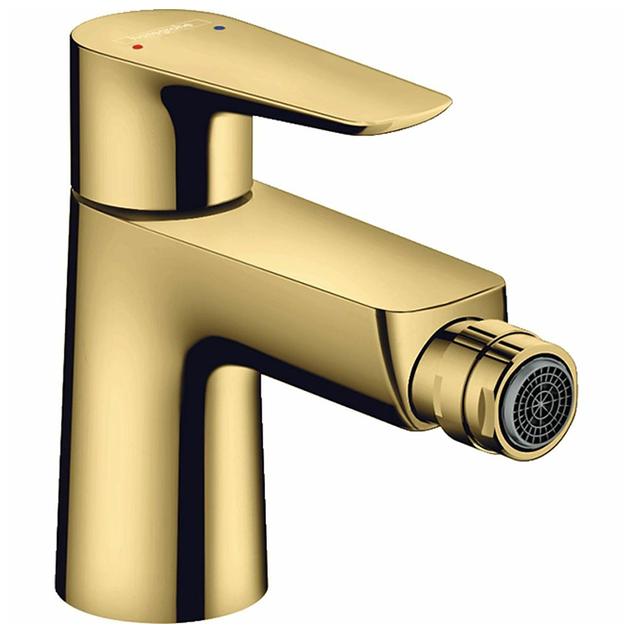 Hansgrohe Talis E Смеситель для биде, 1 отв, с донным клапаном, цвет: полированное золото