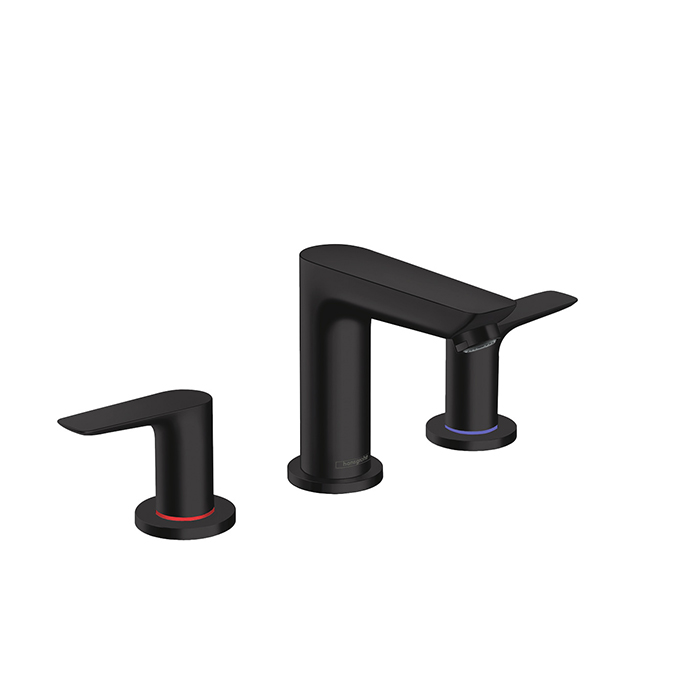Hansgrohe Talis E Смеситель для раковины 150, на 3 отв, с донным клапаном, излив, цвет: черный матовый