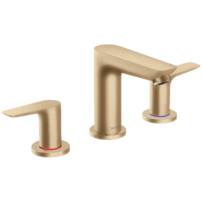 Hansgrohe Talis E Смеситель для раковины, на 3 отв, с донным клапаном, излив:, цвет: шлифованная бронза
