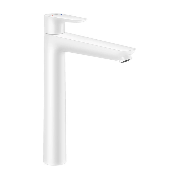 Hansgrohe Talis E Смеситель для раковины, высокий, 1 отв, без донного клапана, цвет: белый матовый